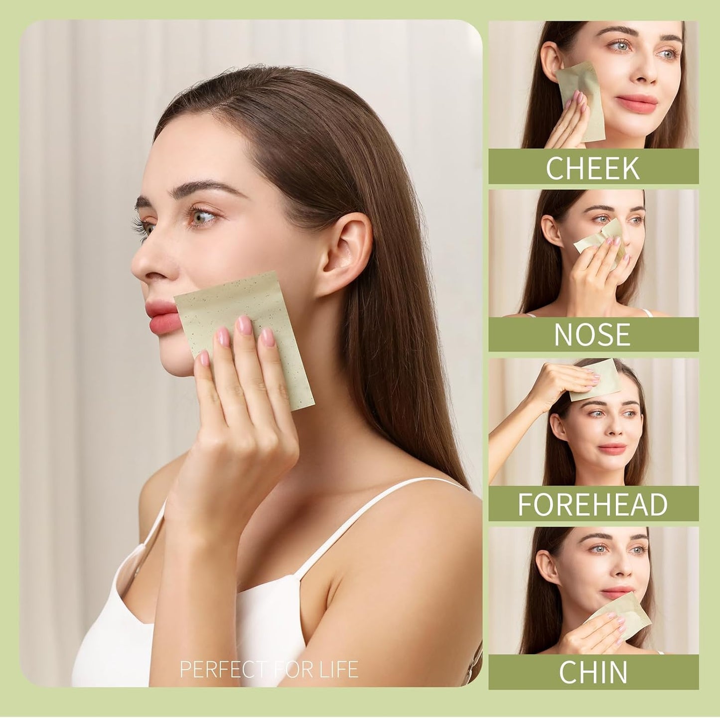 Teenitor Oil Blotting Sheets for Face, 800 Sheets Oil Absorbing Sheets for Face, Natural Green Tea Blotting Paper for Oily Skin, Face Oil Sheets for Your Face Oil Wipes for Face, Oil Control Film