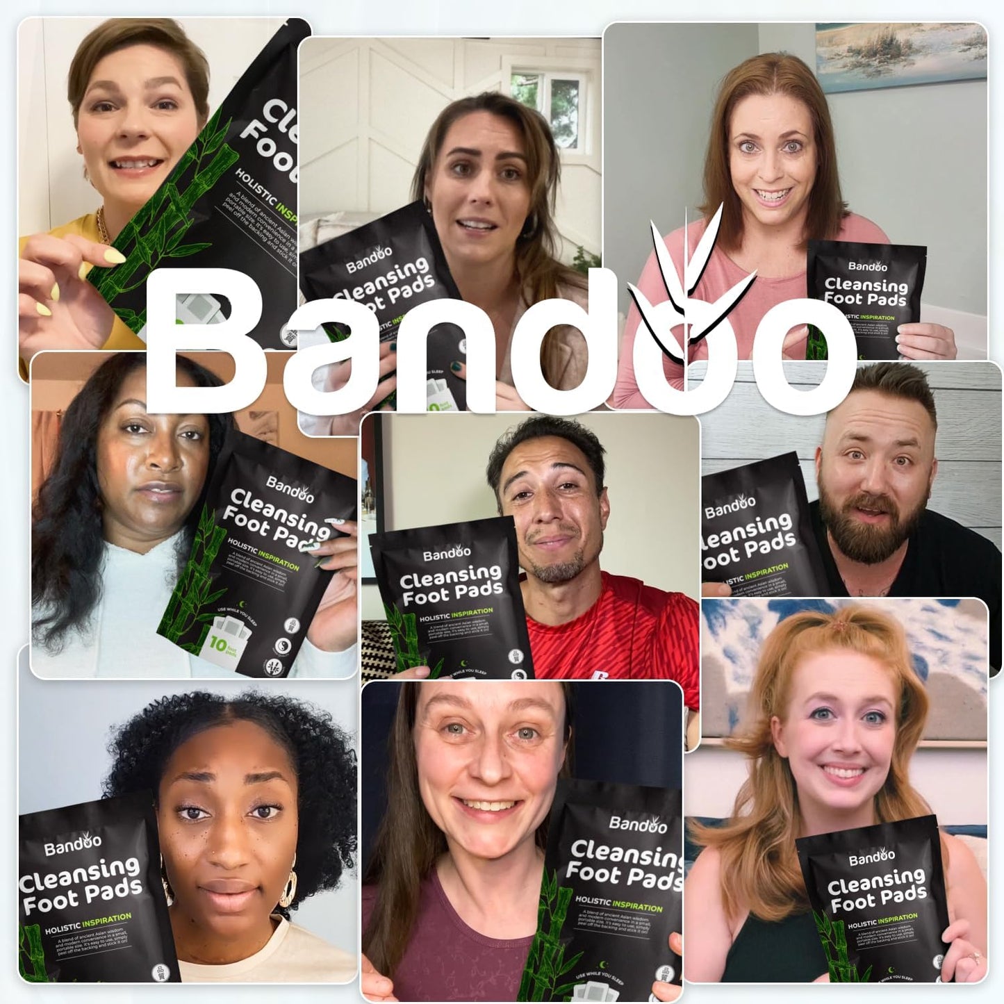 Bandoo Original Deep Cleansing Foot Pads, Premium Natural Bamboo Foot Rana Japanese Pads, Cleanse, Moisturize & Energize for Men & Women, 10