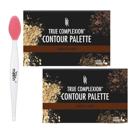 Contour Palette True Complexion, Dark To Deep, With Nose Cleaning Brush, Sculpting Palette Highlighting Powder Contouring Palette, Blendable Shades For Definition [Pack Of 2]