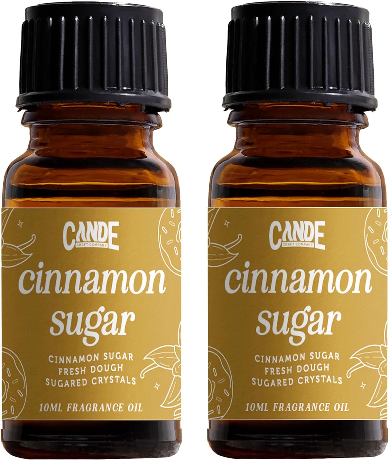 CANDECraftCo Premium Fragrance Oil – Diffuser Oils Fragrances Scented for Home, Candle Soap Making Supplies, Aromatherapy Blends for House (0.34 Fl Oz) (2-Pack, Cinnamon Sugar)