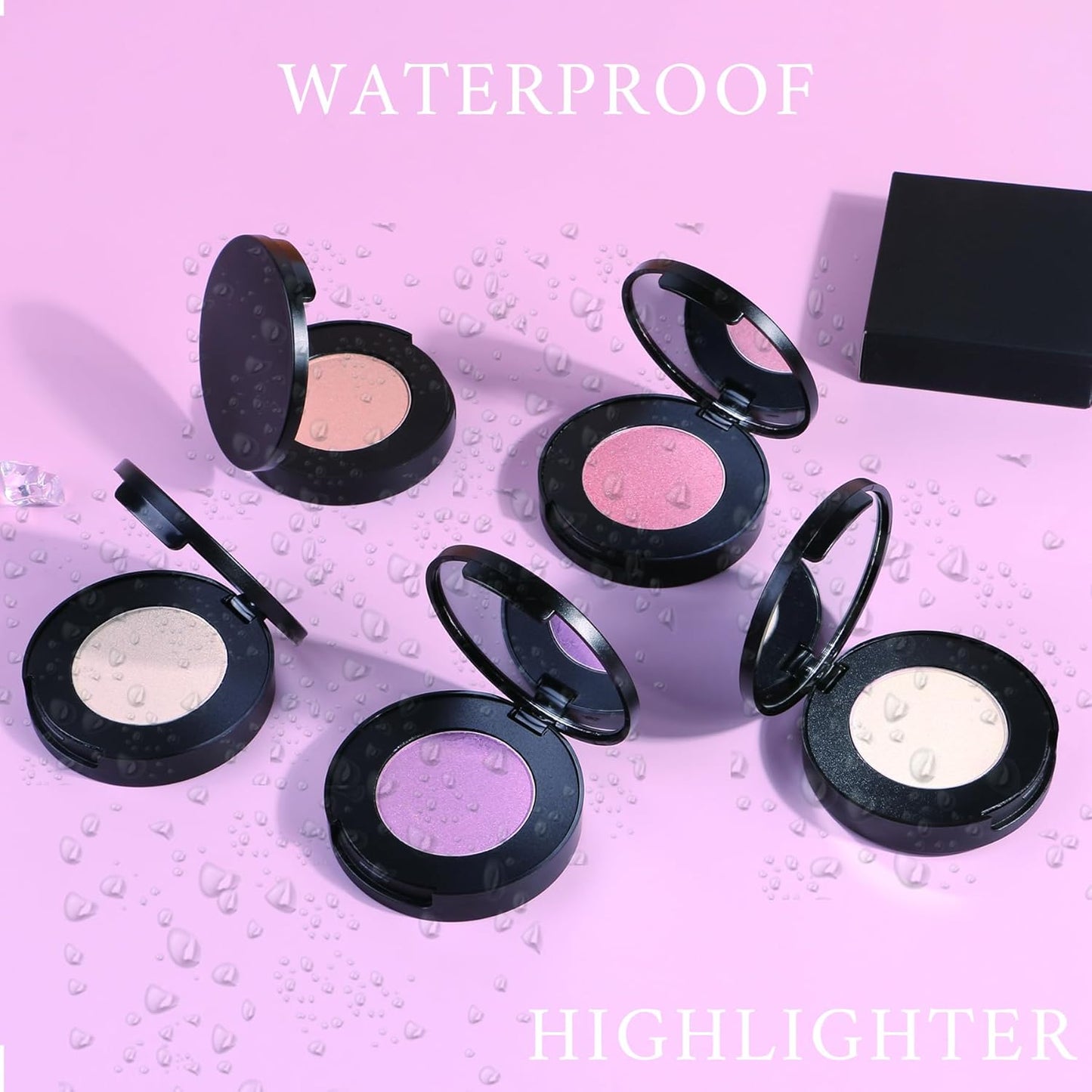 Face Highlighter Powder Palette, Glossy Glitter Illuminator Powder, Shimmer Shades for Face Highlighter Makeup, Highly Pigmented Natural Shiny Highlight Makeup Illuminator Highlighter 10