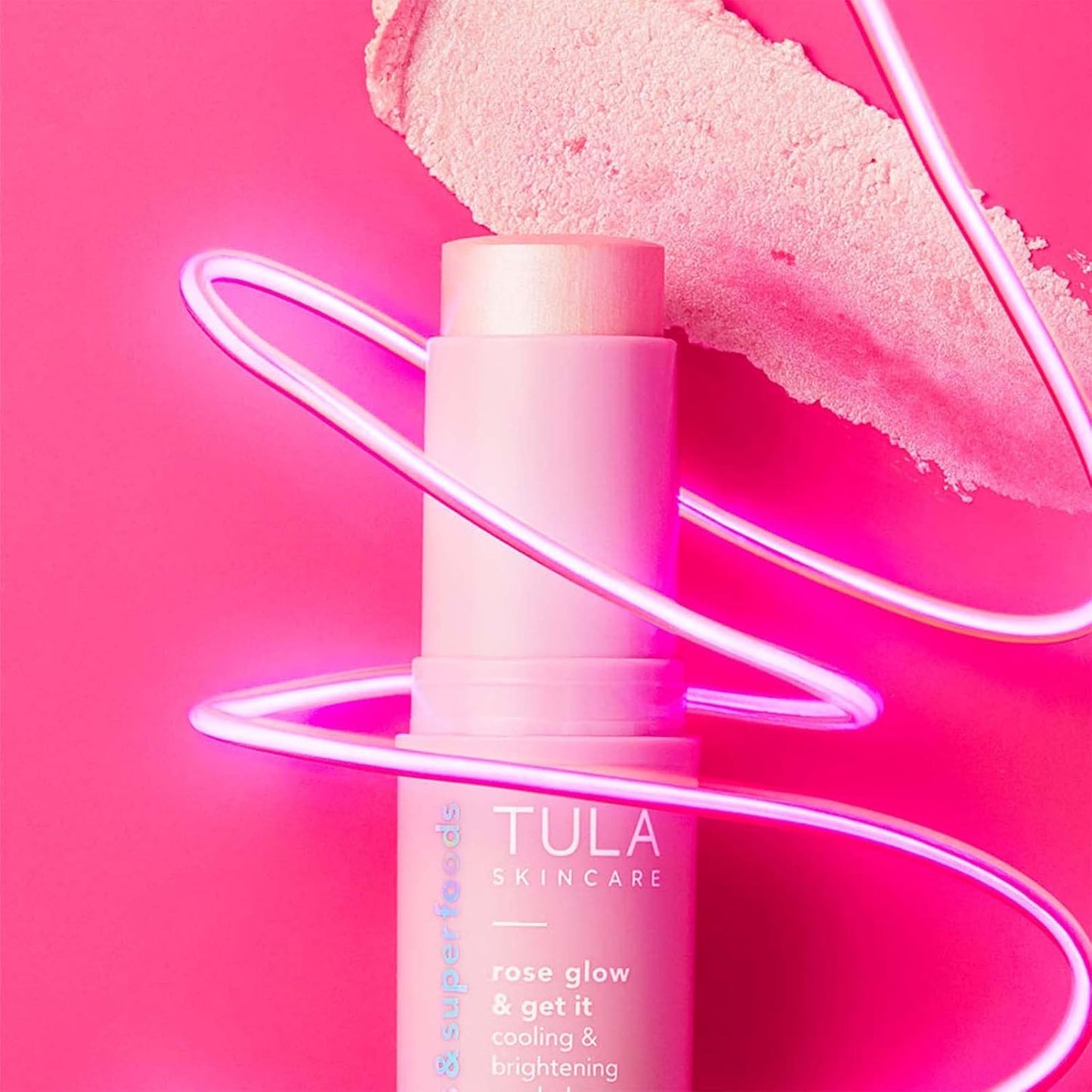 TULA Skin Care Eye Balm Rose Glow - Dark Circle Treatment, Instantly Hydrate and Brighten Undereye Area, Portable and Perfect to Use On-the-go, 0.35 oz.