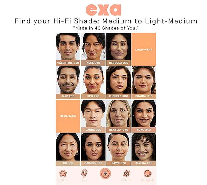 Exa Beauty - Natural High Fidelity Foundation | Clean, Vegan, Cruelty-Free Makeup (Jessica 210)