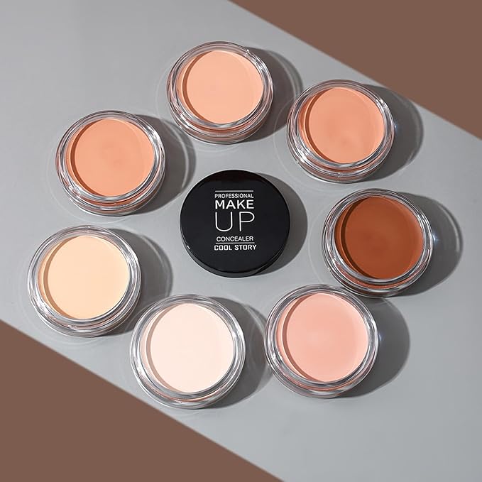 7 Color Solid Concealer Full Coverage Correcting Cream Concealer Waterproof Long-lasting Under Eye Concealer for Dark Circles Color Corrector Pro Concealer (Color 05)