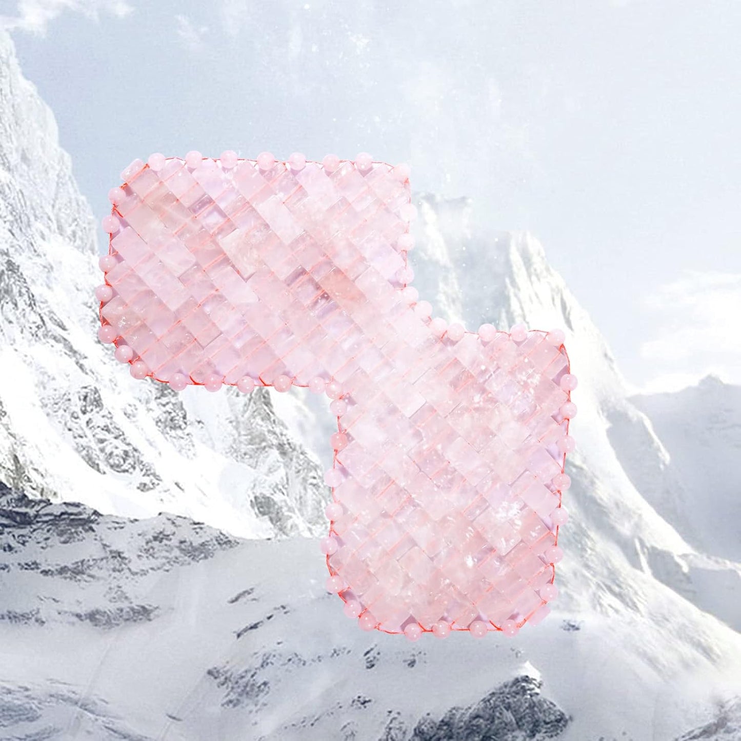 Quartz Eye Mask, Rose Jade Eye Mask Natural Crystal Sleep Mask, Eliminate Wrinkles Puffiness Headache and Migraine Relief Mask (#1-rose quartz)