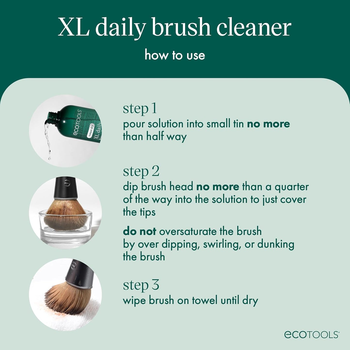 EcoTools XL Daily Brush Cleaner, Makeup Brush Spray Refill, Quick Dry Cleaning Solution For Beauty Tools, Fragrance Free, Extra Large Size, Cruelty-Free & Vegan, 16 fl oz./473 ml. Bottle