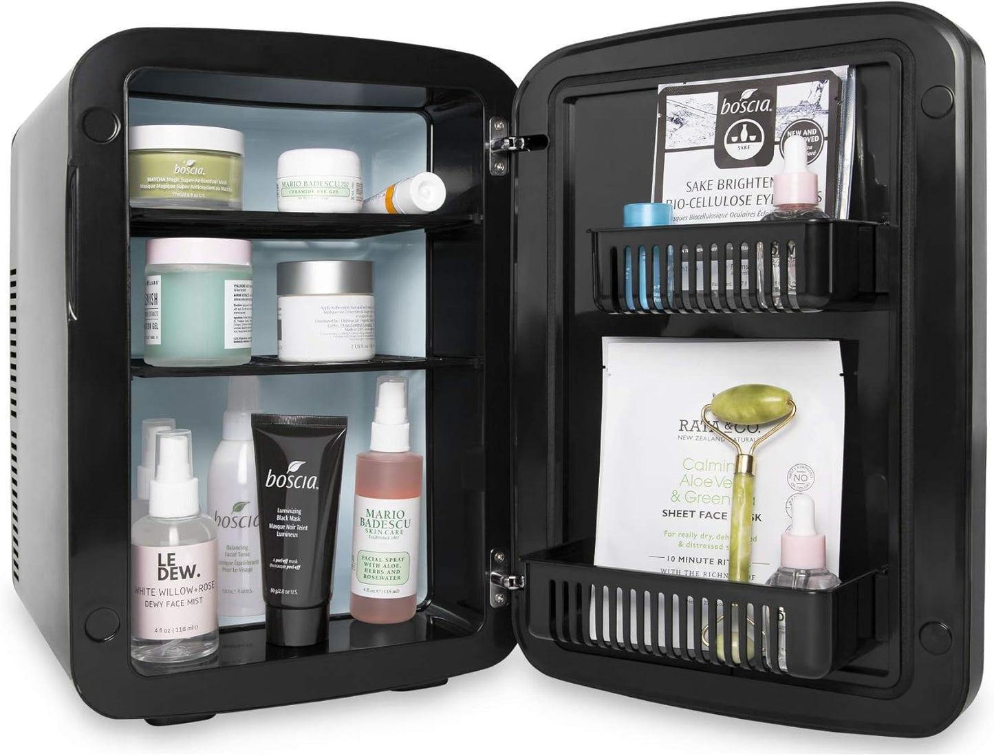 Cooluli 15L Mini Fridge with Magnetic Blackboard - Portable Small Refrigerator for Travel, Car & Office, V15LE2BK