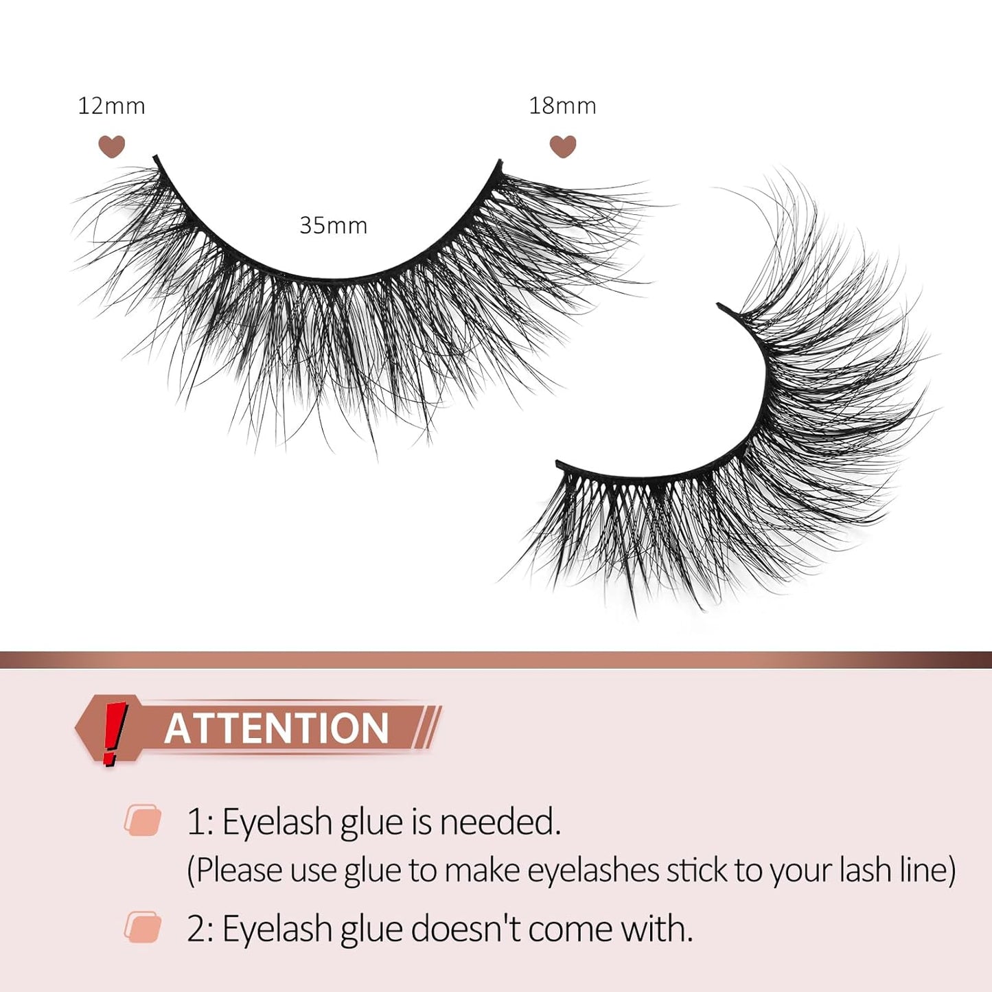 Fake Lashes Natural Wispy Lashes Airy Volume Faux Mink Lashes Fluffy Long False Eye Lashes Sets Pack 18MM Reusable Eyelashes A05