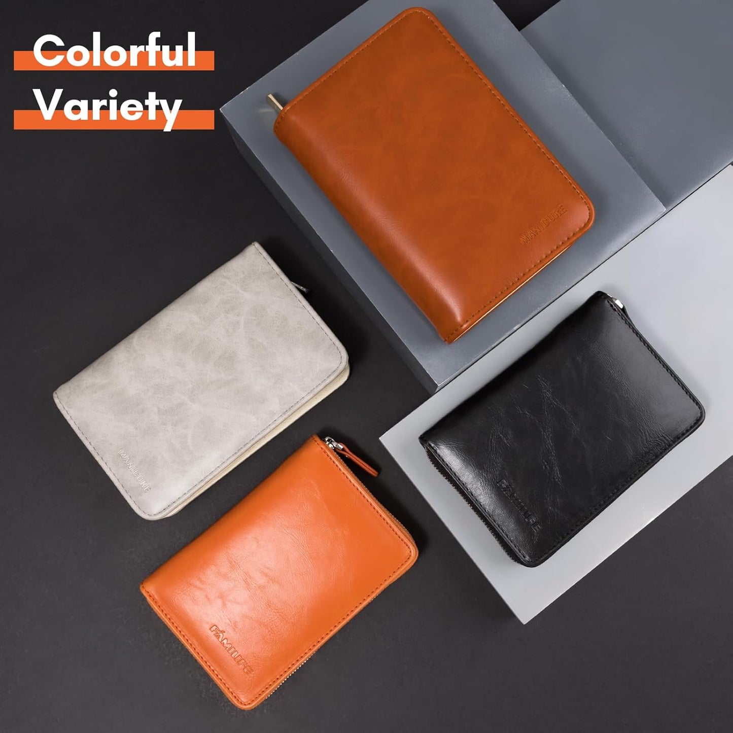 FAMILIFE Professional Manicure Set, Manicure Kit, Nail Clippers Set, Stainless Steel Orange Pedicure Tool, Nail Kit with Portable Leather Travel Case Luxury Gifts for Him