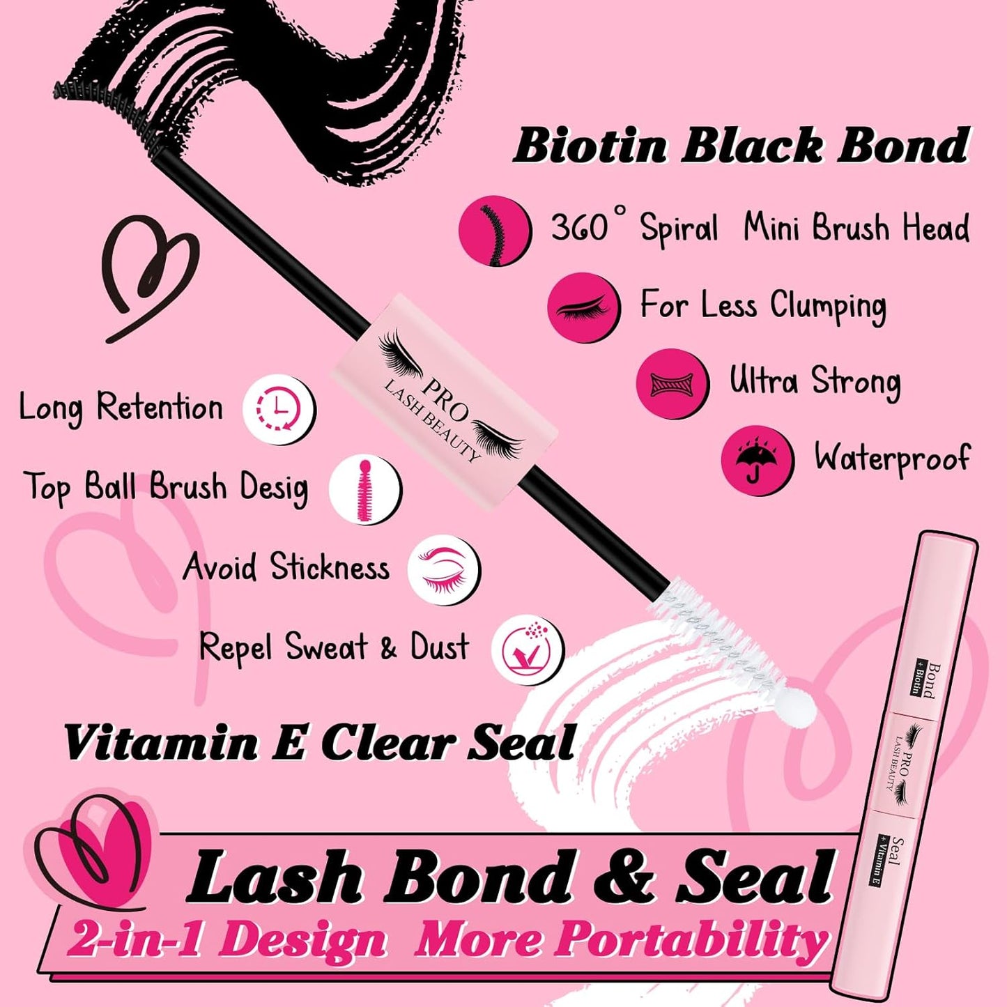 Lash Clusters Kit 280pcs Lash Clusters D Curl Eyelash Extension Kit Individual Lashes with Lash Bond and Seal Lash Applicator Easy to Apply at Home(60D-9-16mix Kit)
