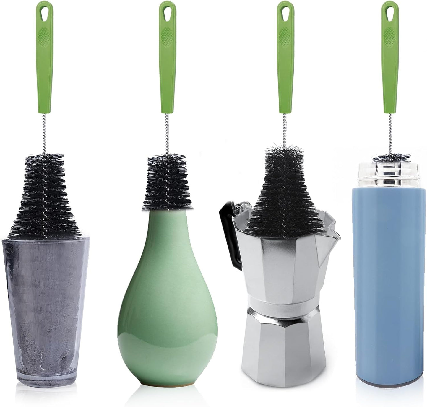 Bottle Brush, Bendable Long Handle Cleaner Brushes for Cleaning Neck Bottles, Baby Bottles, Water Bottles, Tumblers, Flask, Bird Feeder, Vase and Home Kitchen Sink Cleaning Brush