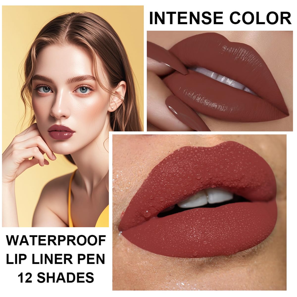 12PCS Lip Liner Pencils Set Pack for Shaping & Sculpting Lips, Modifieddark Lip Color Lipsticks,Long-Lasting Waterproof Lipsticks. (02, Color)