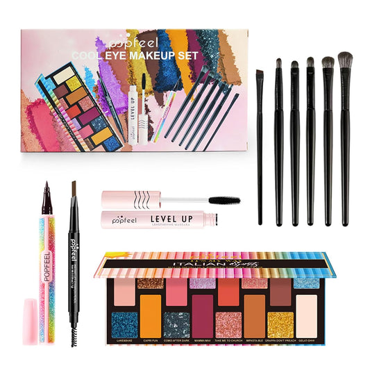 All in One Professional Makeup Kit for Women Girls Holiday Makeup Gift Sets Xmas Essential Bundle Include Eyeshadow Palette Lipstick Blush Concealer Eyeliner Mascara Brush Eyebrow Pencil