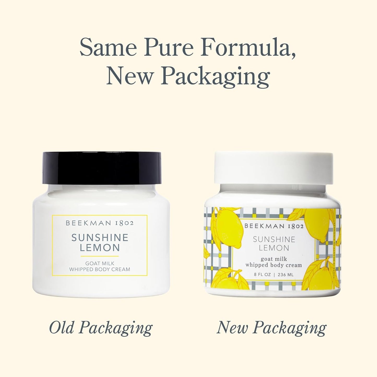 Beekman 1802 Sunshine Lemon Whipped Body Cream - Scented - 8 oz - Moisturizes, Soothes, & Softens - With Coconut Oil and Mango Seed Butter - No Irritation - Good for Sensitive Skin