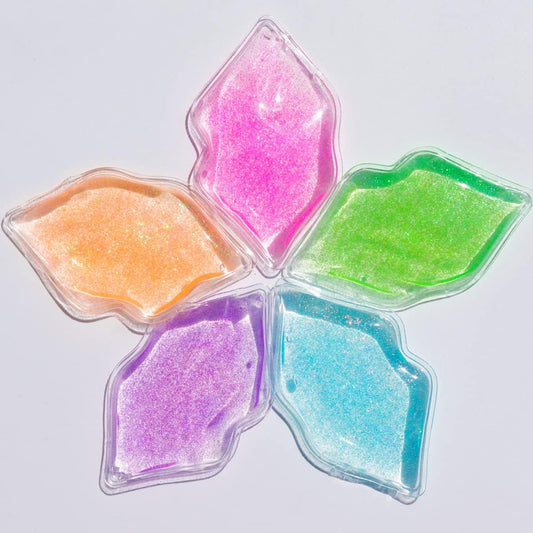 Lips Ice Pack, Lip Shape Gel Ice Pack, Gel Ice Pack for Lip Filler After Care, Reusable Ice Pack Lip Shaped Pads, Pain Relief and Eye Relax, Anti-Aging Lip Care Pad for Reduce Swelling of Lips(5 pcs)