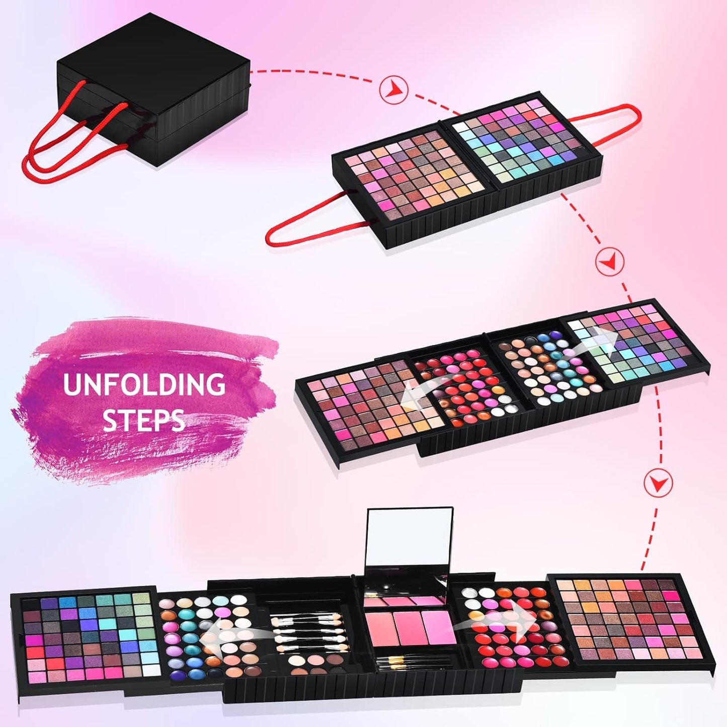 All in One Makeup Kit for Women Full Kit- 177 Color Combination Makeup Set Palette- 119 Eyeshadow,35 Lipstick,6 Powder,14 Concealer,10 Applicators,20 Brushes Set,Make Up Gift Kits for Women Teen Girl