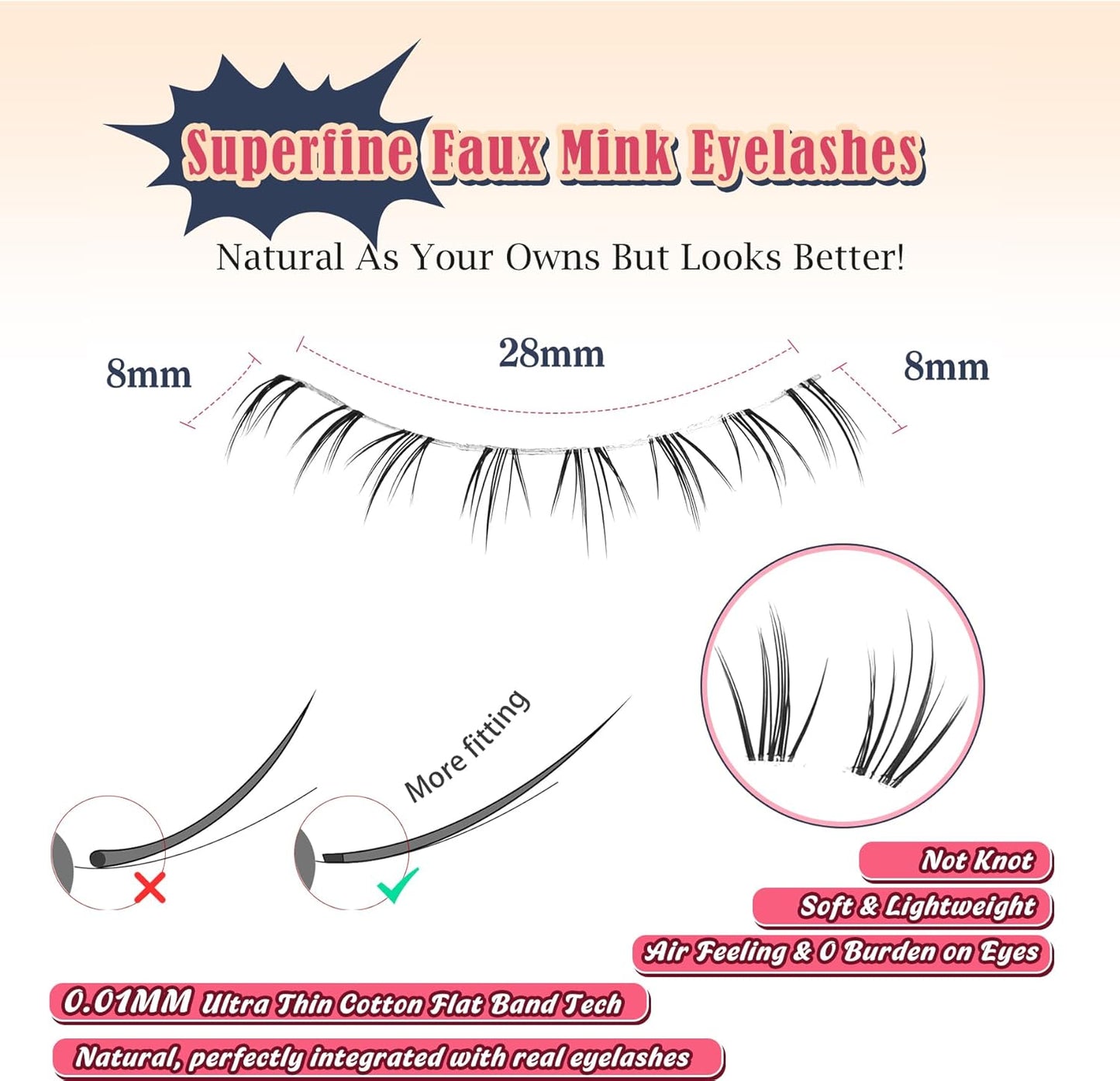 Lashes Natural Bottom Lashes 8mm Lower False Eyelashes Natural Look Strip Lashes Extention Wispy Bottom Eyelashes Fake Lashes Pack 7 Pairs