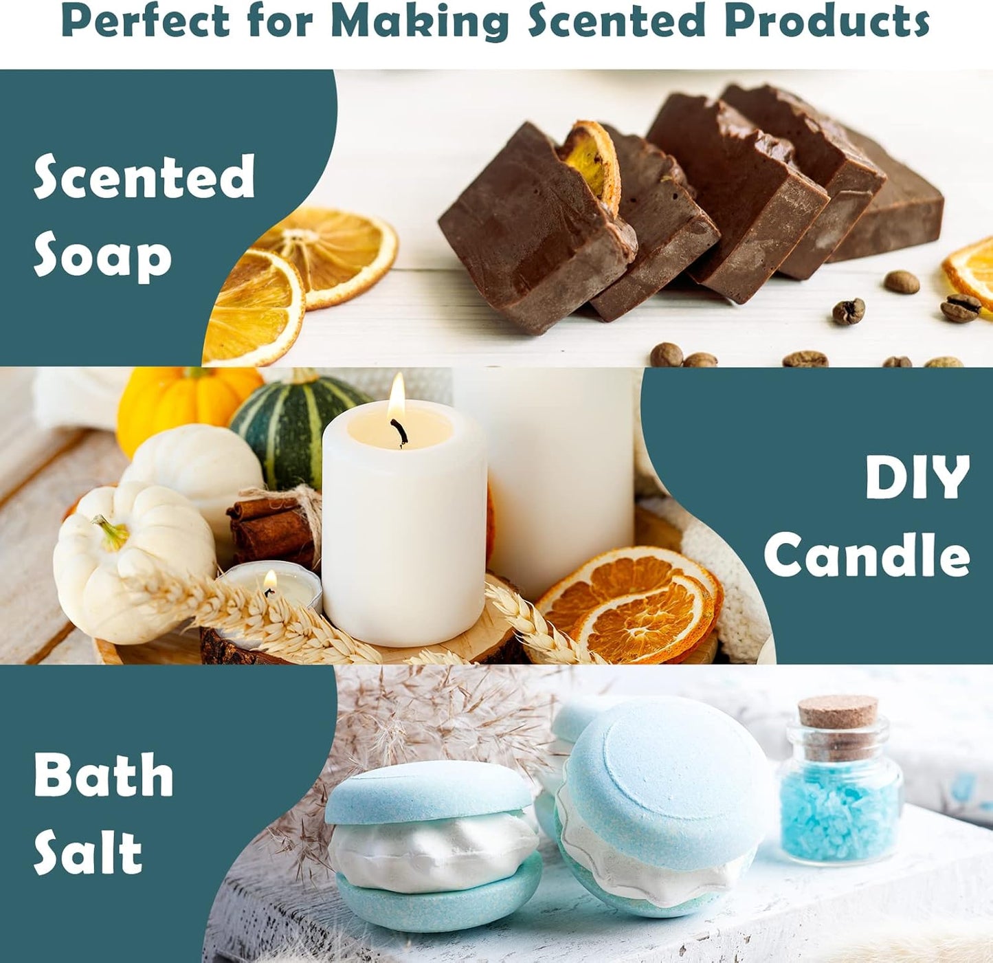 Bakery Fragrance Oils, Holamay Scented Essential Oils for Soap & Candle Making, Aromatherapy Diffuser Oil Scents (10 Packs of 5ml) - Creamy Vanilla, Gingerbread, Chocolate, Pumpkin Pie and More