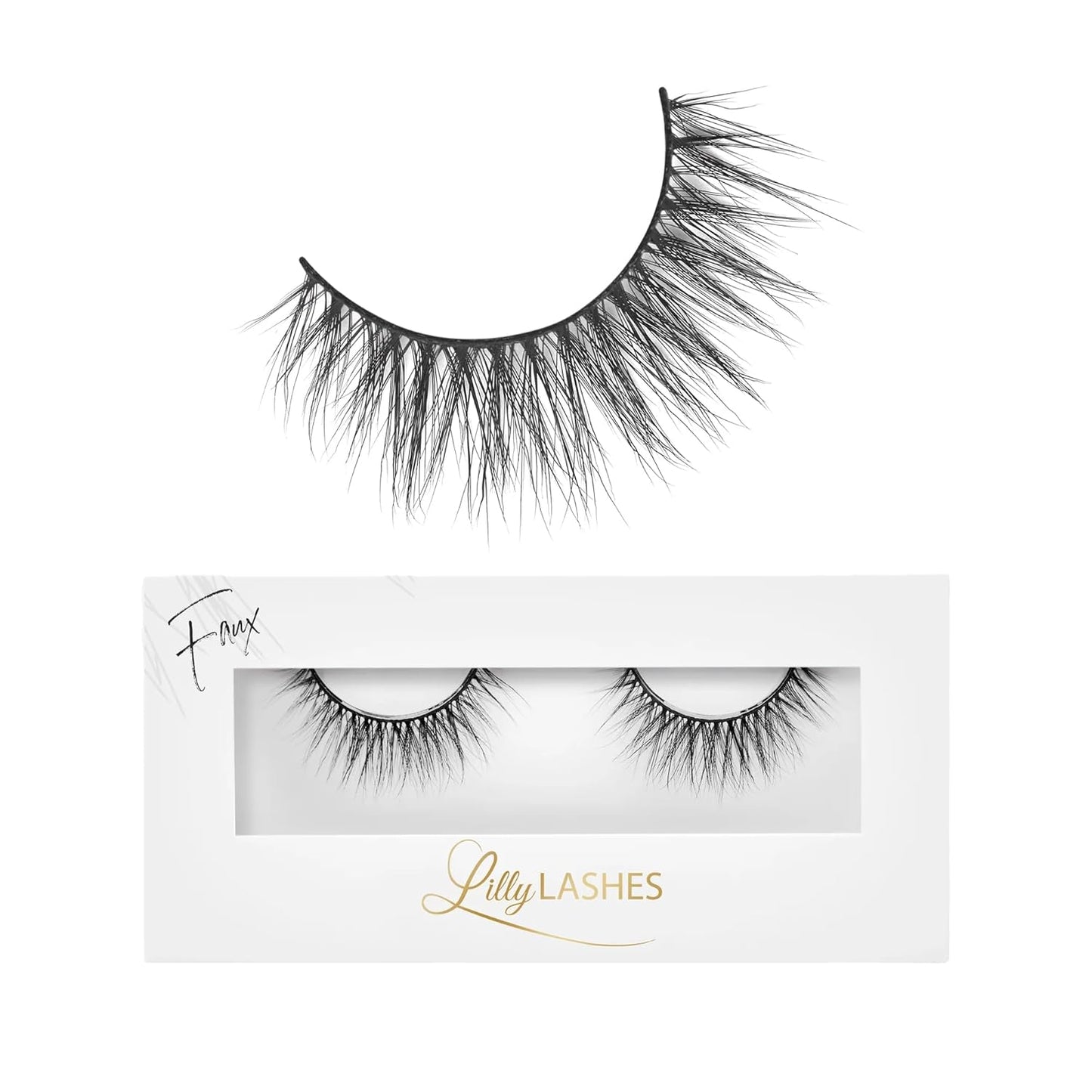 Lilly Lashes Diamonds in Lite Faux Mink, Strip Lashes, Natural Lashes, Reusable False Lashes Natural Look, Lash Strips with Luxury Silk Like Fibers, No Lash Glue Included