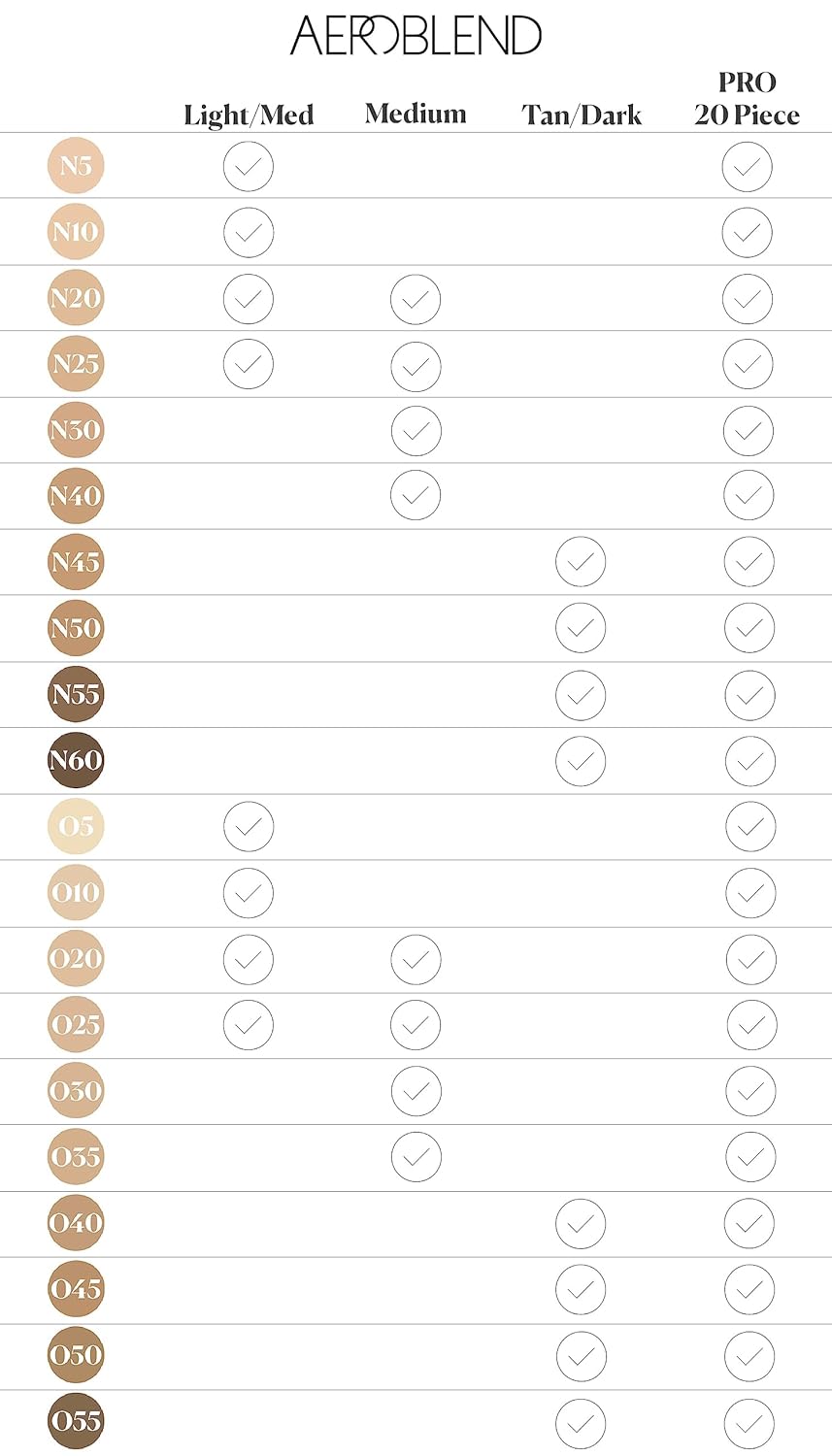 Airbrush Makeup Mini Sets (Pro Foundation Mini 20)