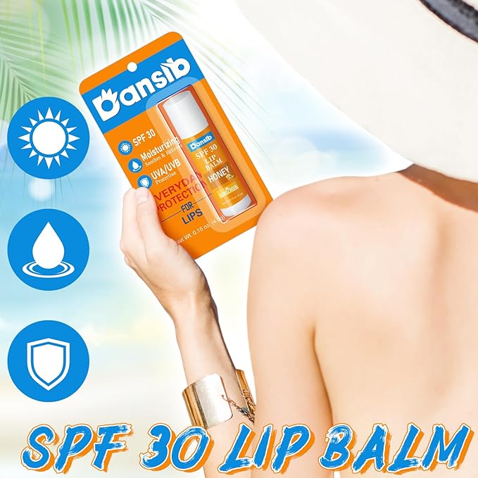 10 Pcs Sunscreen Lip Balms Bulk SPF 30 Lip Balms Stick with Sunscreen Employee Staff Appreciation Gifts Bulk Team Coworkers Christmas Party Gifts for Outdoor Travel Beach