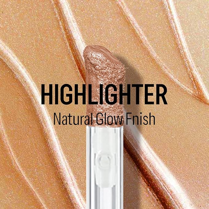 KYDA Liquid Highlighter, High Glossy Face Illuminator, Radiant Glow Liquid Filter, Silky Creamy Face Enhancing Makeup, Buildable Formula-Candlelight