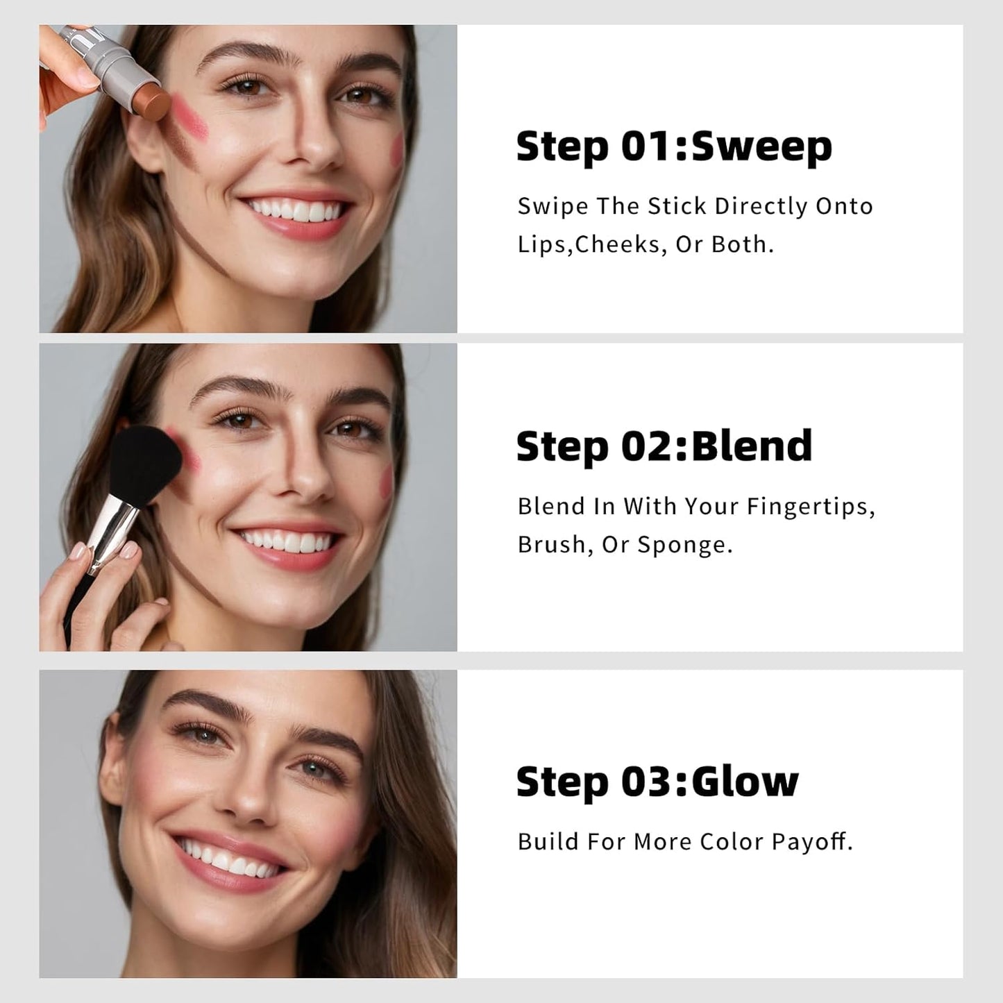 KIMUSE Cream Contour Stick Duo, Cream Blush Stick, Bronzer Shaping Stick, Creamy, Highly Pigmented, Long Lasting, Vegan Face Make Up Sticks