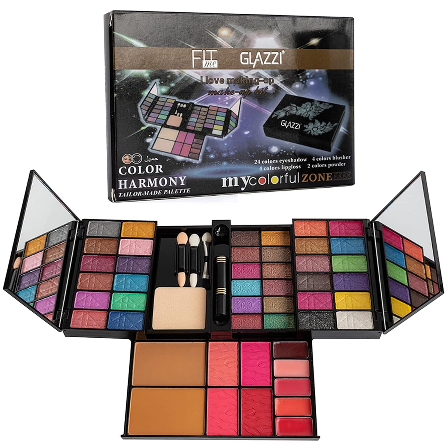 All In One Makeup Gift Kit Portable Contour Palette including 36 Eyeshadow Palette, Lip Gloss, Glitter Cream, Concealer, Blusher, Bronzer, Highlight and Contour - Teen Girl Gifts Trendy Stuff