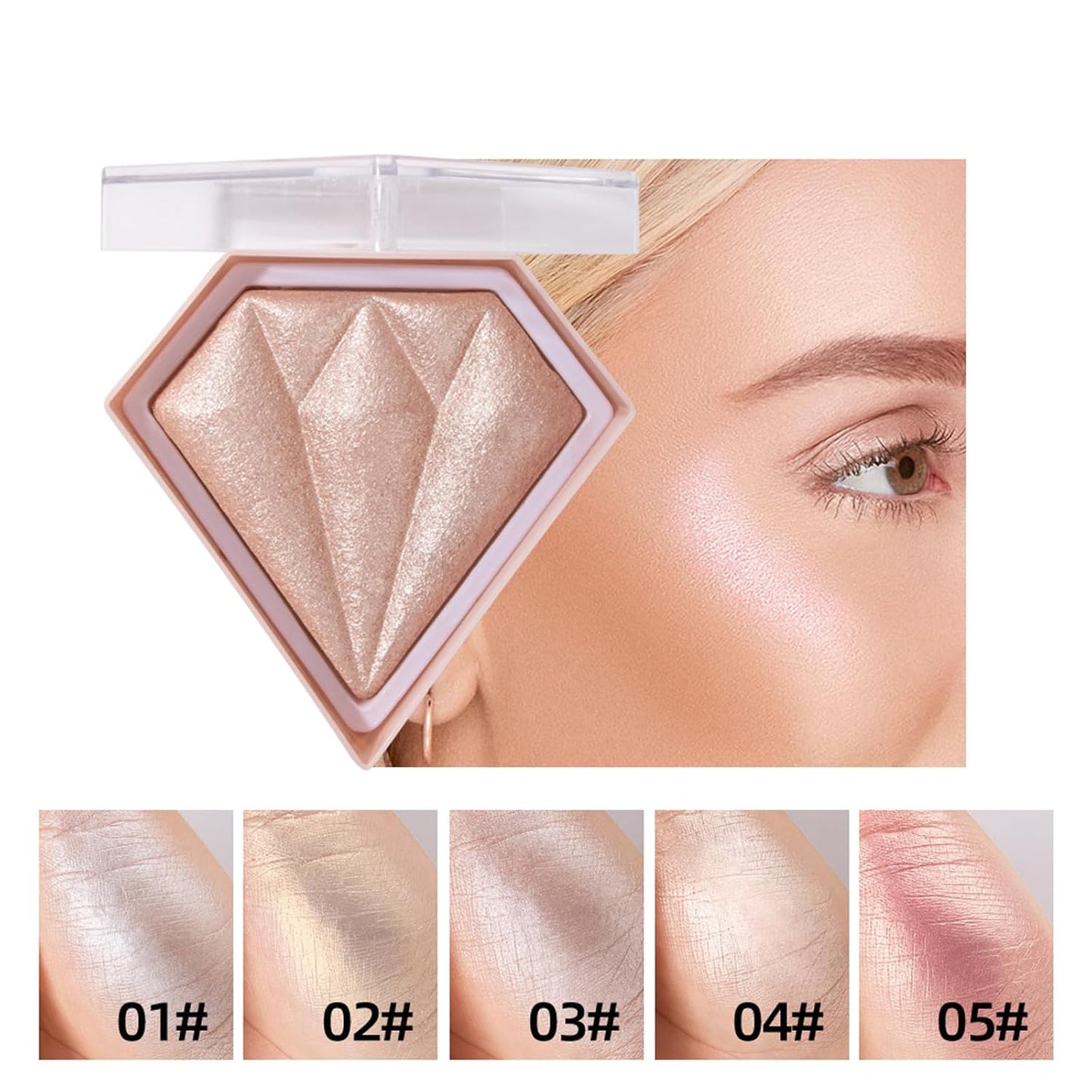 Face Highlighter Luminizers Highlighter powder Translucent Setting Powder High Definition Powder for All Skin Types and Skin Tones(N05)