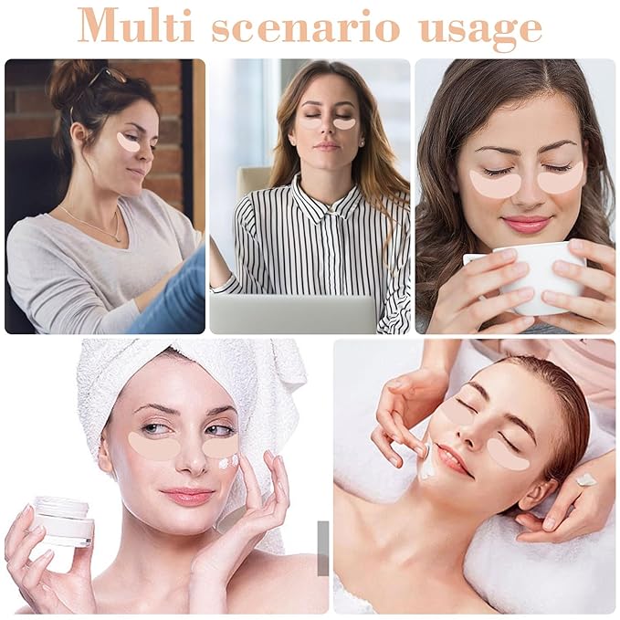 Under Eye Patches - 2 Pairs Reusable Sustainable Silicone Eye Patches, Boost Hydration, Plump Fine Lines and Wrinkles with Metal Eye Cream Applicator