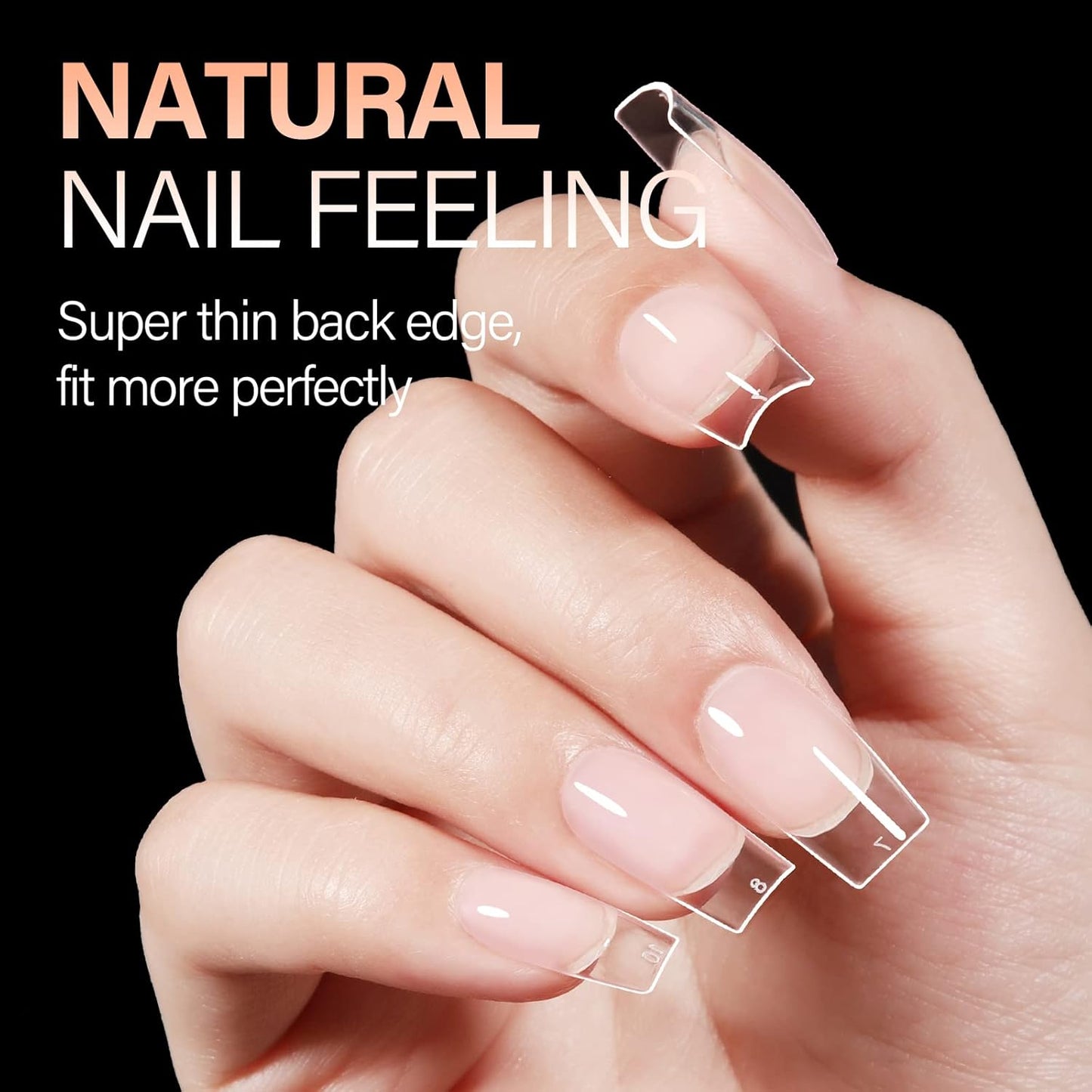 AILLSA Short Square Nail Tips - 504pcs Clear Soft Nail Tips Full Cover Gel Nails Tips Pre-shaped Acrylic for Extensions Easy for Home DIY Nail Salon 12 Sizes