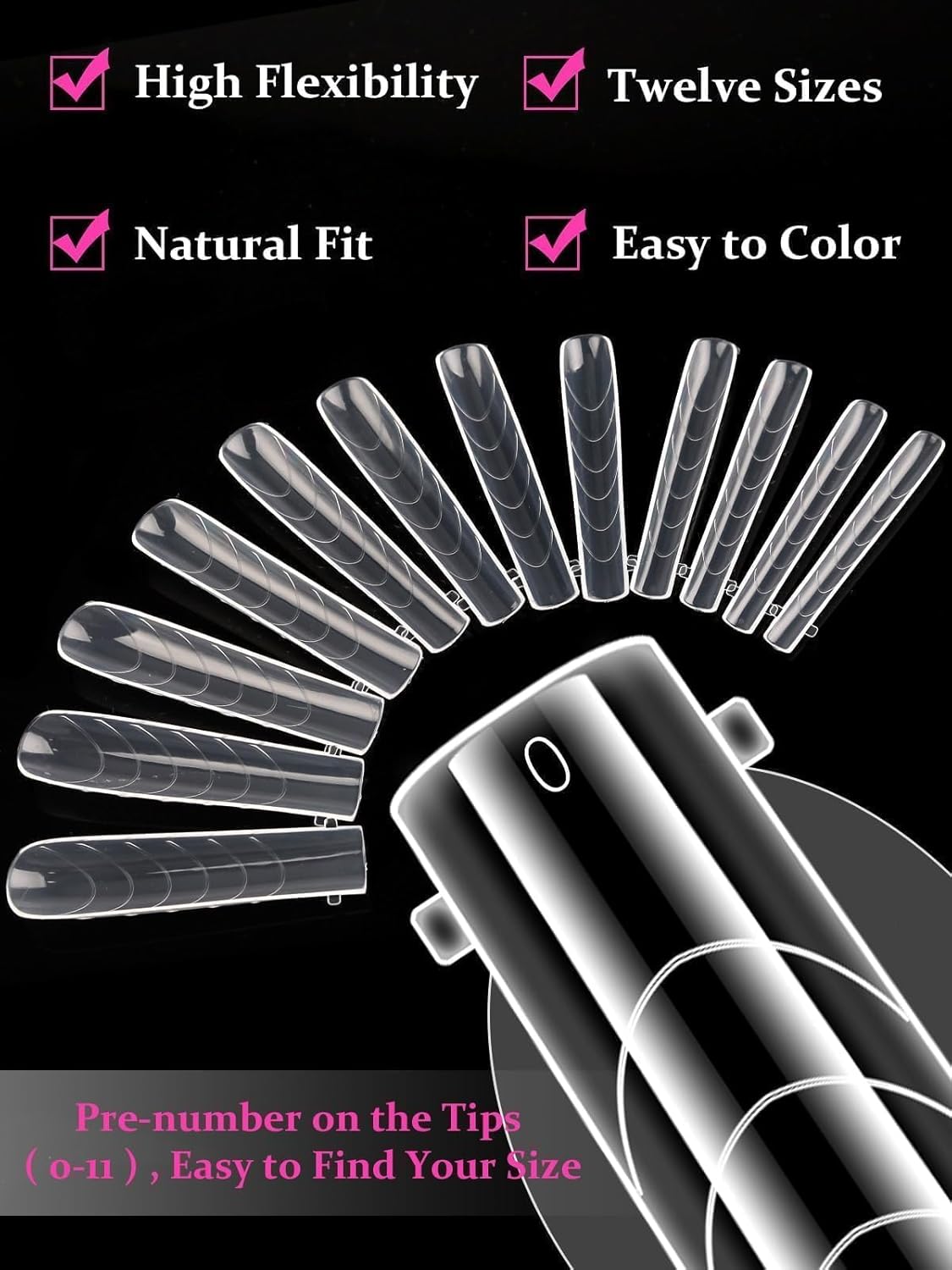 EBANKU Coffin Dual Nail Forms for Poly Extension Gel, 120 PCS Structure Builder Nail Gel Nail Molds for Solid Nail Gel Glue Poly Gel Nail Art Design Salon&DIY-12 Sizes