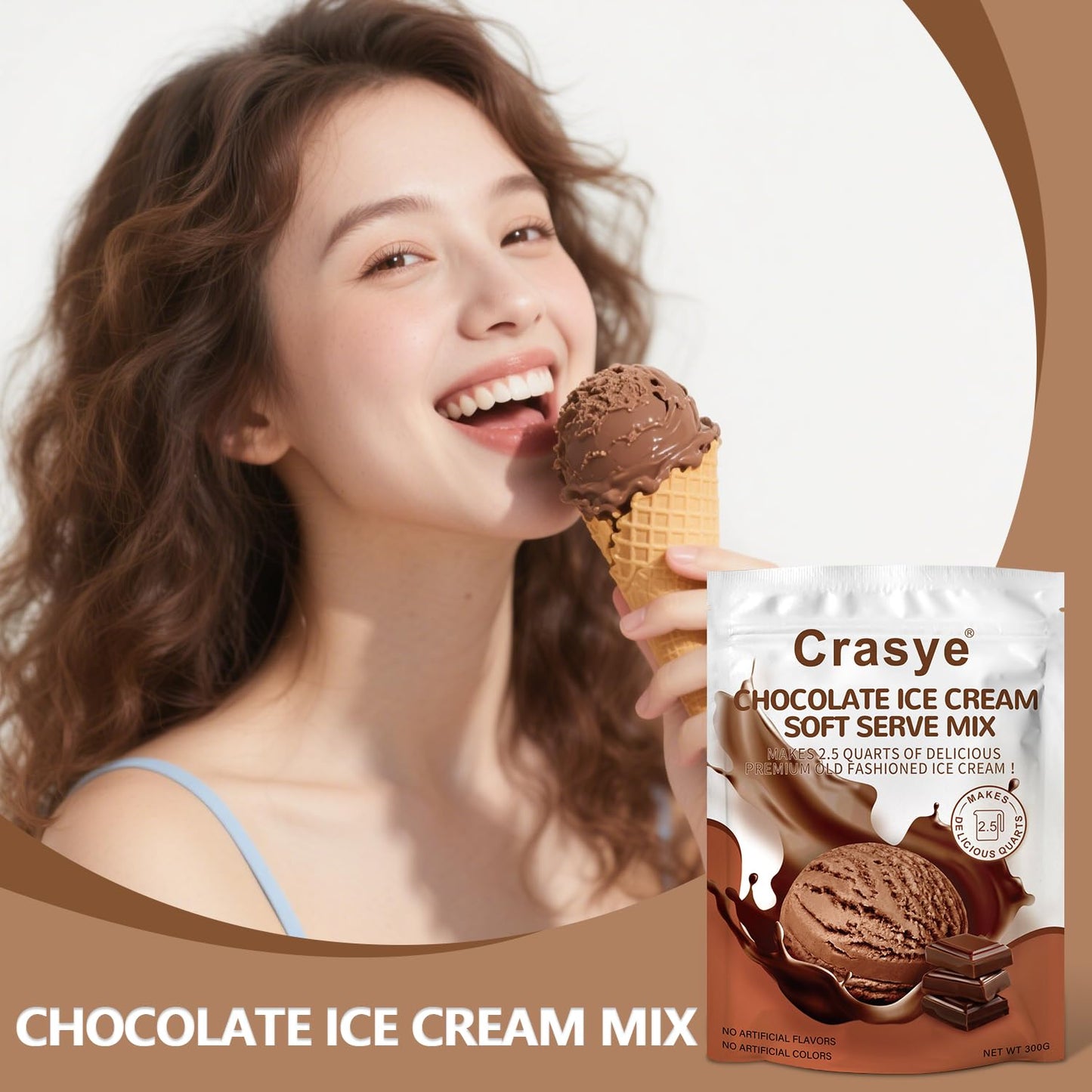 Ice Cream Mix Chocolate Soft Serve Mix Soft Serve Mixes Base Powder Homemade for Ice Cream Maker Machine - 10 Ounce