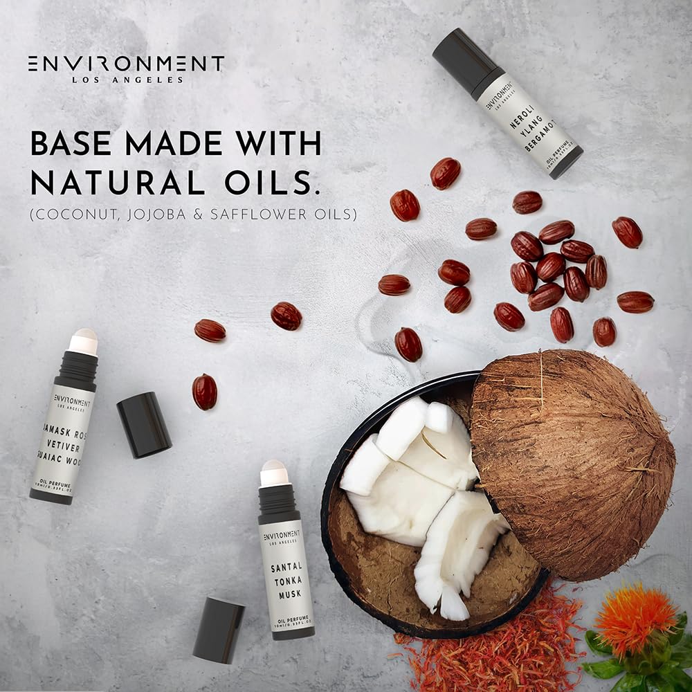 ENVIRONMENT Inspired by 5-Star Hotels WSTN 10ml Roll-on Perfume (White Tea | Cedar | Aloe Vera) Body Oil Fragrance, Roll On Oil, Body Fragrance for Women & Men, Luxury Scents, Vegan & Cruelty-Free