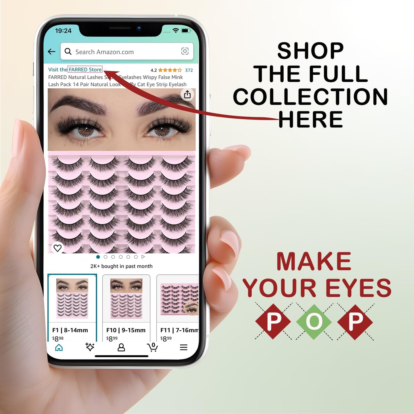 FARRED Lashes Natural Look Short Cat Eye Natural Lashes Fluffy Wispy False Eyelashes 14 Pairs Faux Mink Strip Eye Lashes Pack for Daily Makeup (F7 | 6-15mm)