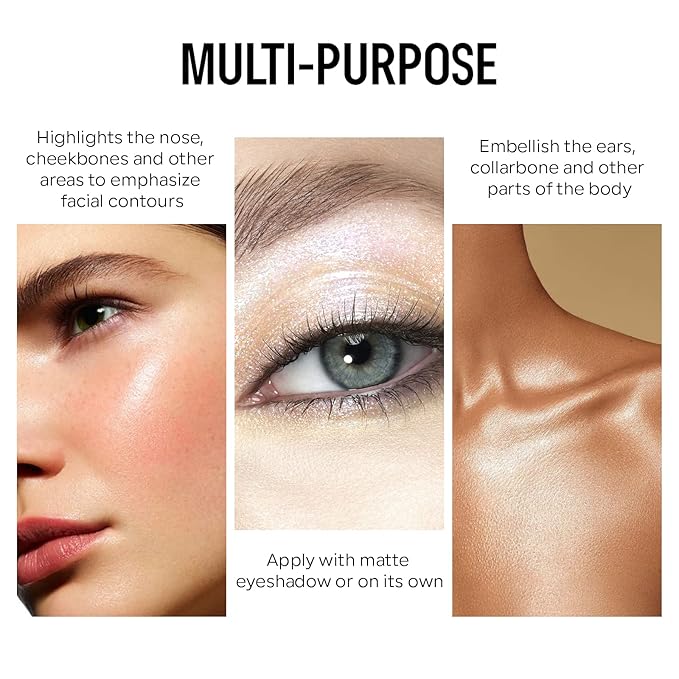 KYDA Liquid Highlighter, High Glossy Face Illuminator, Radiant Glow Liquid Filter, Silky Creamy Face Enhancing Makeup, Buildable Formula-Candlelight