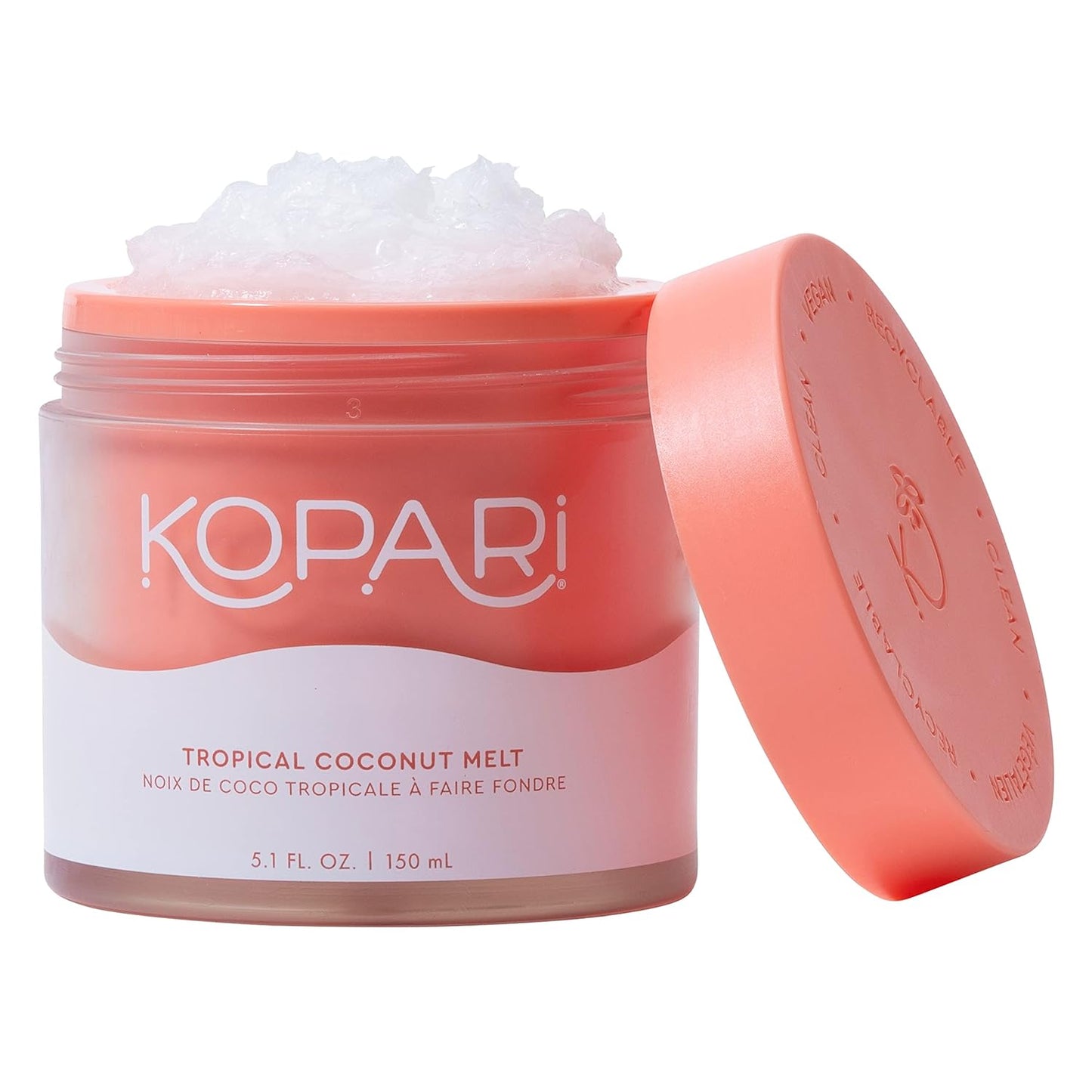 Kopari Organic Tropical Coconut Melt, Multi Purpose Moisturizer, 100% Unrefined Coconut Oil, Body, Hair and Face, Clean & All Natural, 5 oz