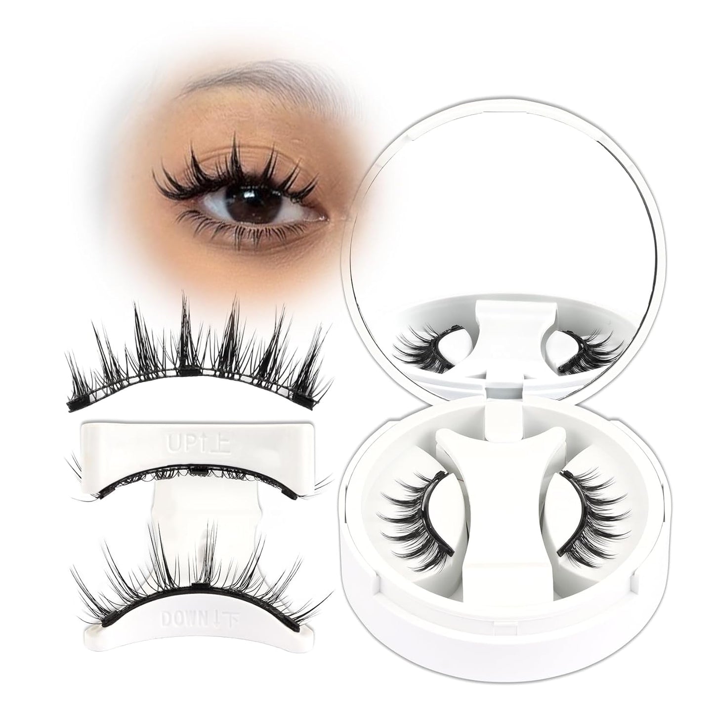 Veleasha Magnetic Eyelashes Manga Lashes Spiky Lash Magnetic Lashes with Applicator Natural Look Reusable No Glue Easy to Apply & Remove Soft False Eyelashes Lash Wispy (Chic)