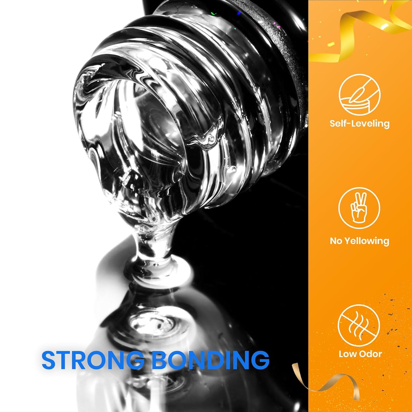 Beetles Gel Polish 9 in 1 Nail Glue with New Formula, 0.5 Fl Oz Super Strong Brush in Nail Gel Glue for False Nails Tips, Rhinestone, Base Gel, Blooming Nail Gel