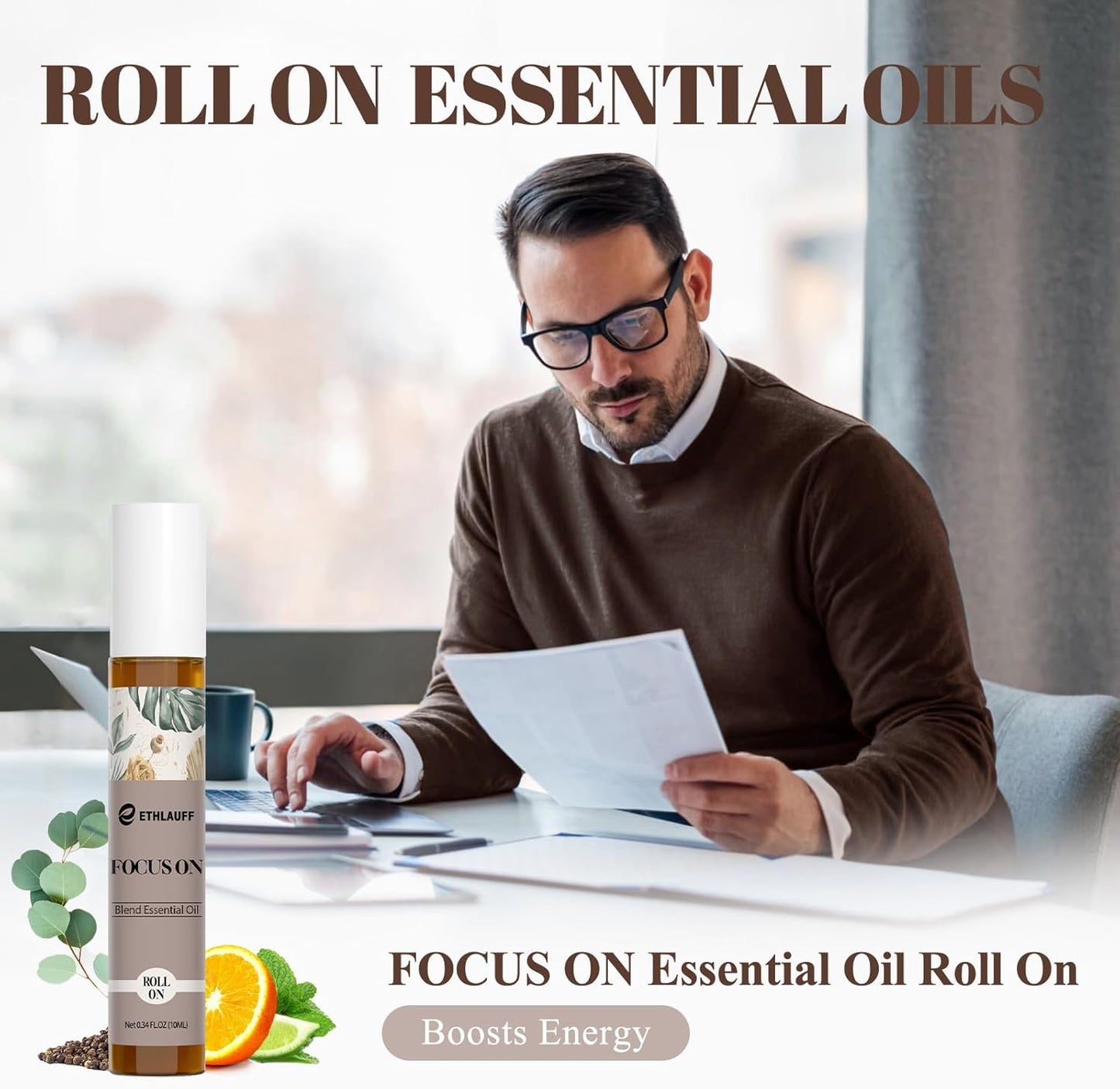 Focus on Essential Oil Roll On Blend, Relaxation Gifts for Women & Men - Head Comfort, Mood Booster, and Restful Sleep - Great Stocking Stuffer