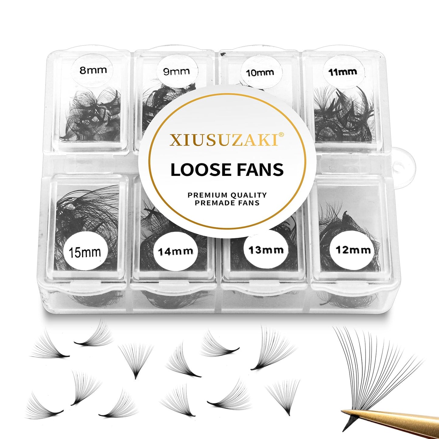 Premade Fans Eyelash Extensions 600 Fans 20D Premade Lash Fans Volume Lash Extensions 0.05 Thickness Eyelash Extension C Curl Mix 13-20mm Fluffy Soft Handmade Loose Fan(600Fans-20D-0.05-C,13-20mm)