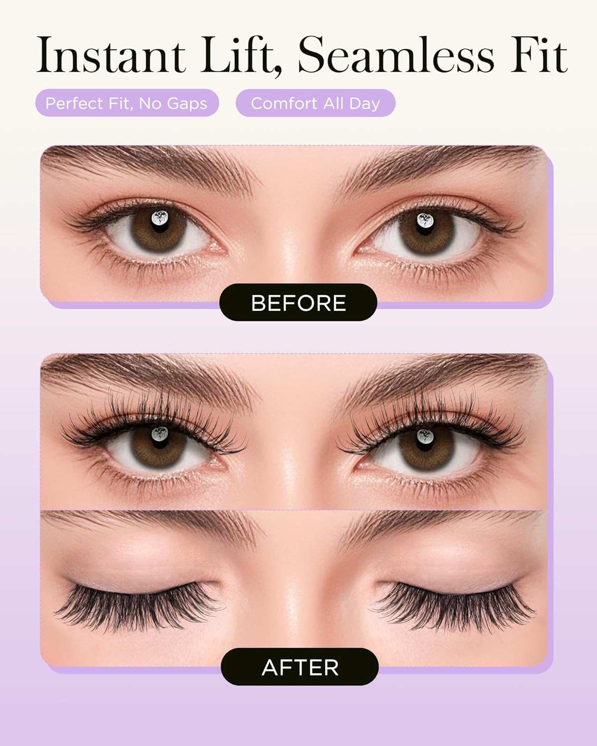 BEYELIAN Magnetic Eyelashes Natural Look Soft Magnetic Lashes with Applicator Reusable No Glue Needed False Eyelashes Easy to Wear and Remover