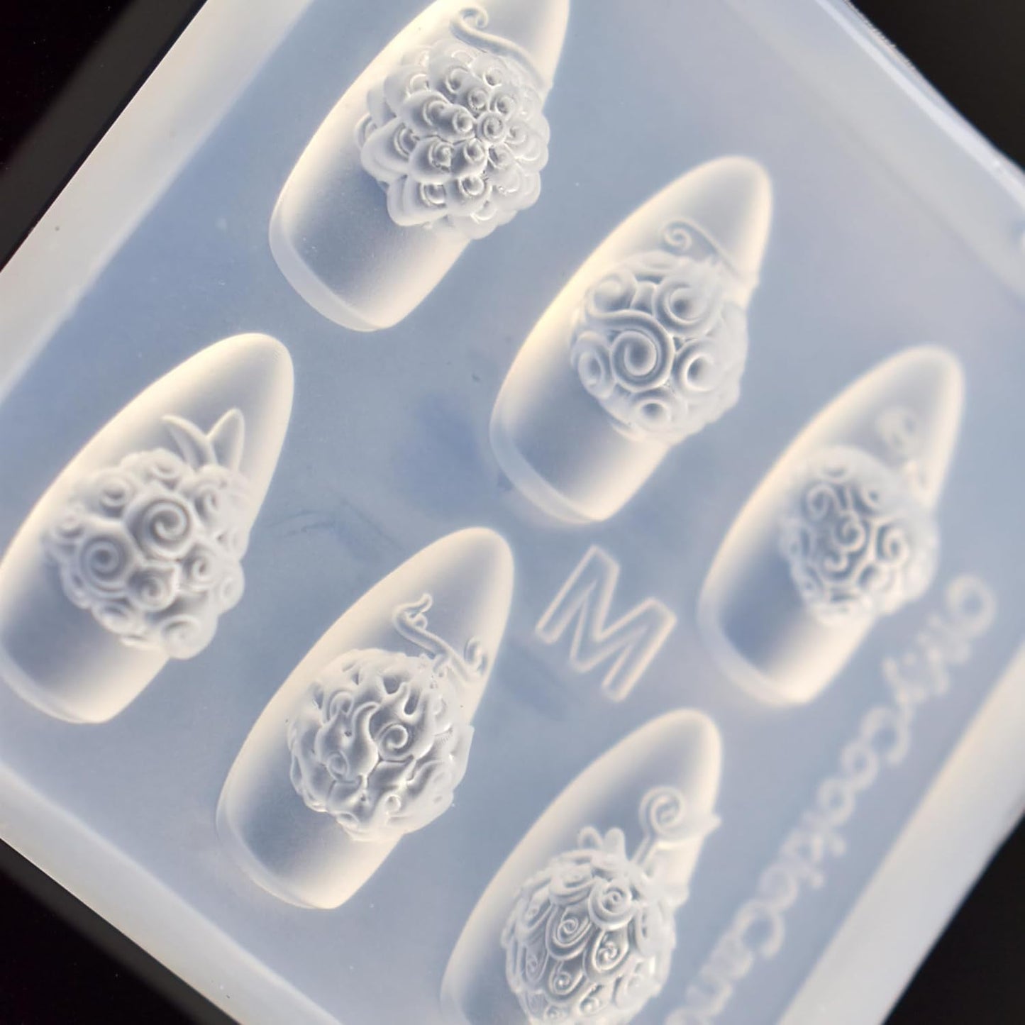 3D Flowers Nail Mold Devil Fruit Carving Template Silicone Nail Tools for Resin Charms Manicure DIY Supplies