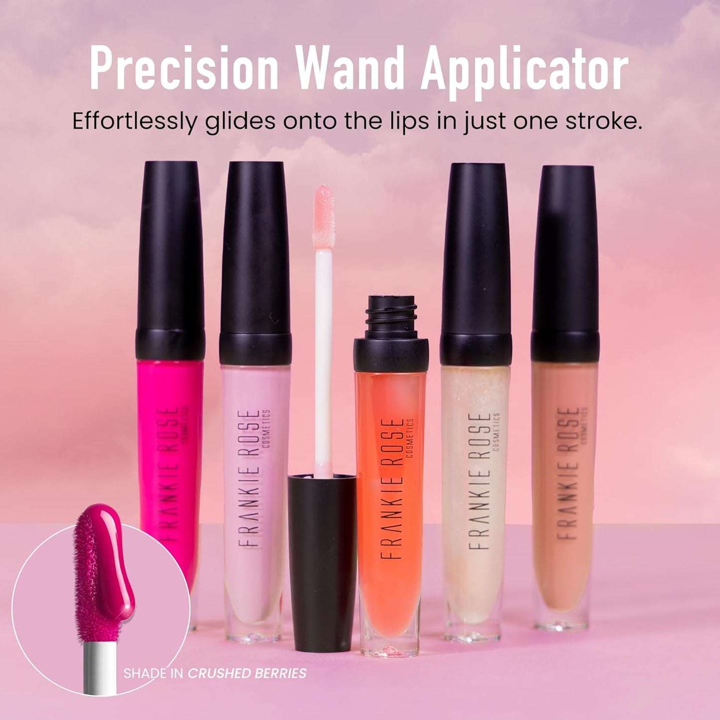 Frankie Rose Cosmetics Lip Gloss | Non-Sticky Formula, Long Lasting Gloss Shimmer, Bold Pigment & Hydrating Gloss of Lips, Pressed Flower Glossy Lip Gloss, 20g