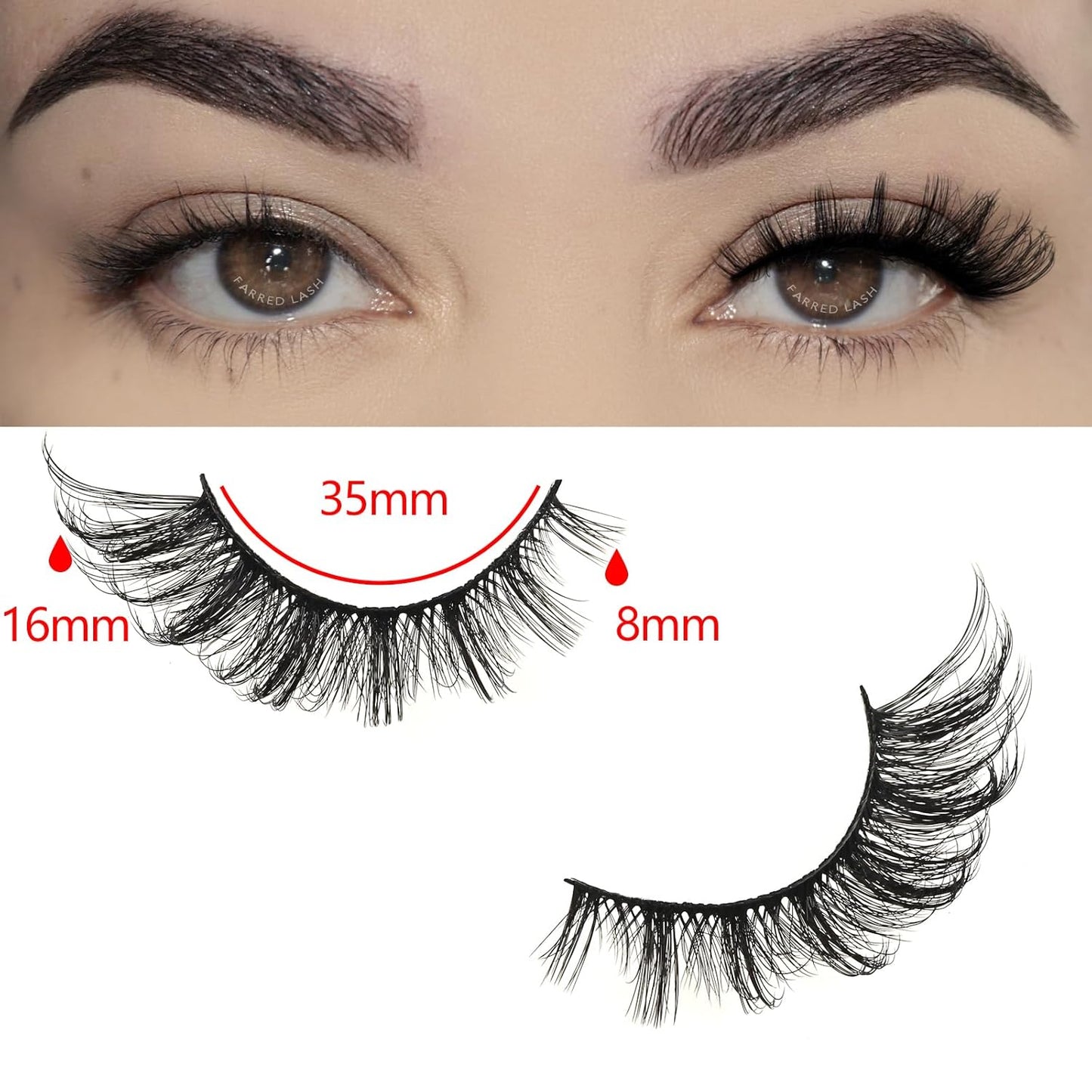 FARRED Cat Eye Lashes Fox Eyelash Wispy Fluffy False Eyelashes 14 Pairs Fake Eyelashes Natural Look Short Natural Lashes Cat Eye Lash Wispy Volume Eyelash (F23 | 8-16mm)