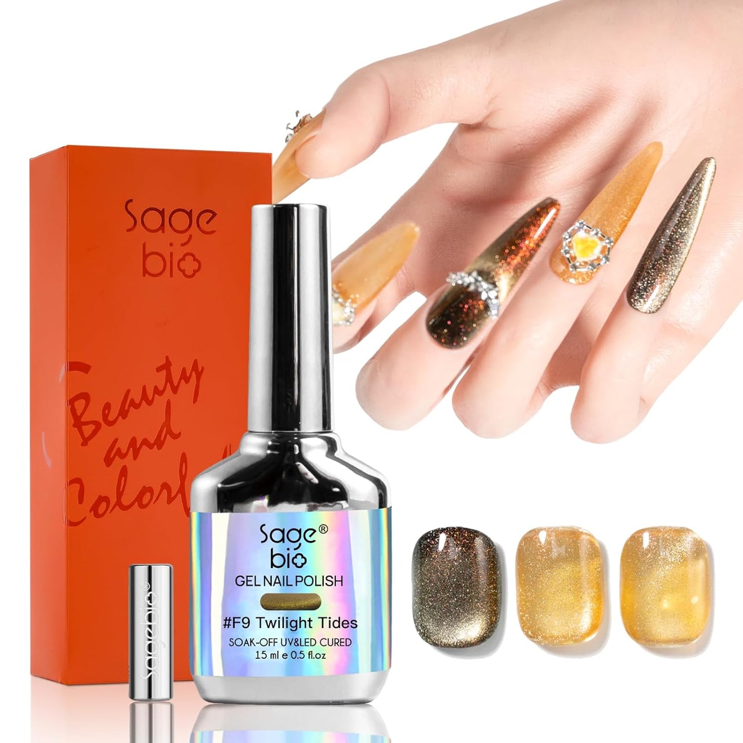 Cat Eye Gel Nail Polish, 15ml Magnetic Gel, High-Gloss Finish, Long-Lasting, DIY Manicure Kit with Magnet Stick, Stunning 3D Magnetic Effect, 06