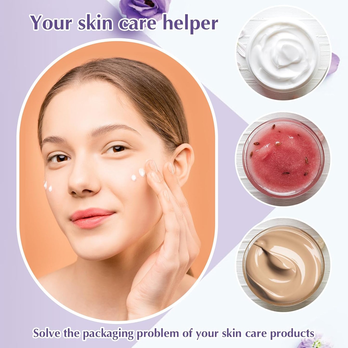 200 Pcs 1 oz Empty Bulk Plastic Container Jars with Lid Leak Proof Round Plastic Jars Small Cosmetic Travel Containers for Storage Makeup Creams Lotion Ointments, White