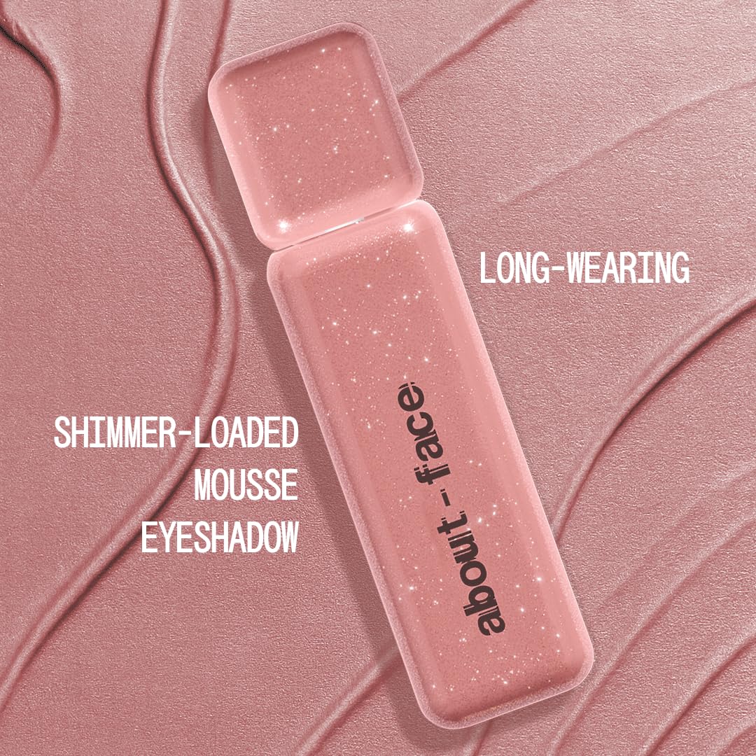 about-face Fractal Glitter Eye Paint Smolder – Smudge-Proof, Long-Lasting Liquid Eyeshadow – Intense Sparkle with Mousse Texture – Vegan, Cruelty-Free – 0.13oz (Shimmering Mauve)