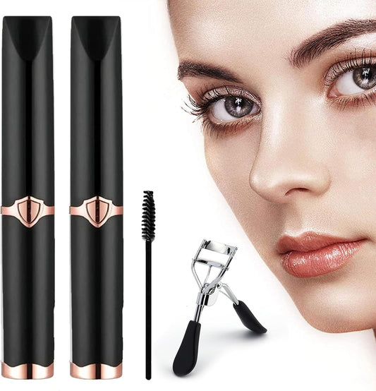 Peshoriadm Eyelash Curler, Electric Eyelash Curler Heated, 2025 New Heated Eyelash Curler with USB Charging, 3 Heat Modes and Smart Temperature Control, Natural Curling 24h Long-Lasting Curl (2Pcs-A)
