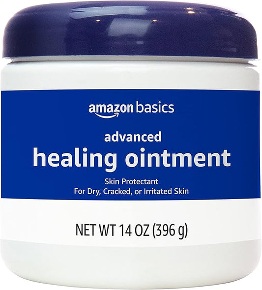 Amazon Basics Healing Ointment and Skin Protectant for Dry & Cracked Skin, Fragrance Free, 14 Ounce, Pack of 1